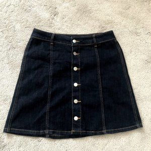 Denim Mini Skirt Button Front Size 06